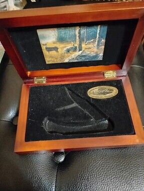 Monogrammed Wood Accessory Box - Brown with Gold Plate Pocket Knife Case